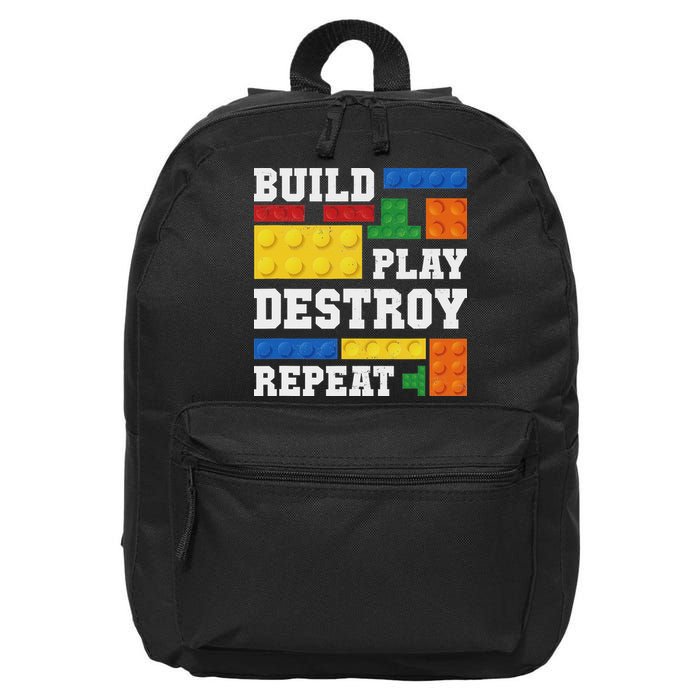 Build Play Destroy Repeat Brick Master Builder Boy 16 in Basic Backpack