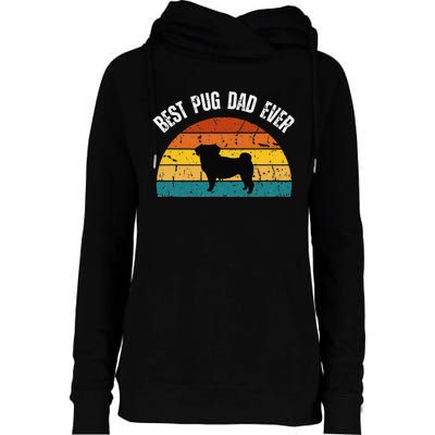 Best Pug Dad Ever Shirt Retro Pug Gift For  Pug Dad Womens Funnel Neck Pullover Hood