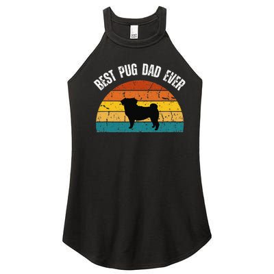 Best Pug Dad Ever Shirt Retro Pug Gift For  Pug Dad Women’s Perfect Tri Rocker Tank