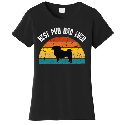 Best Pug Dad Ever Shirt Retro Pug Gift For  Pug Dad Women's T-Shirt