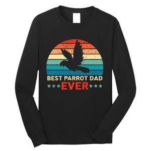 Best Parrot Dad Ever Birdwatching Bird Lover Birding Long Sleeve Shirt