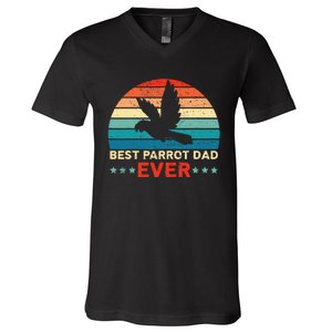 Best Parrot Dad Ever Birdwatching Bird Lover Birding V-Neck T-Shirt