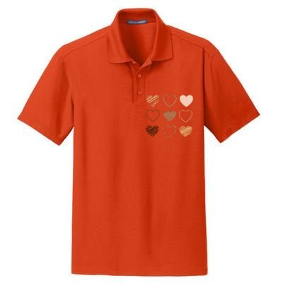 Black Pride Diversity Melanin Kindness Heart Skin Tone Gift Dry Zone Grid Polo