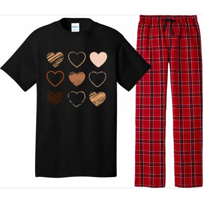 Black Pride Diversity Melanin Kindness Heart Skin Tone Gift Pajama Set