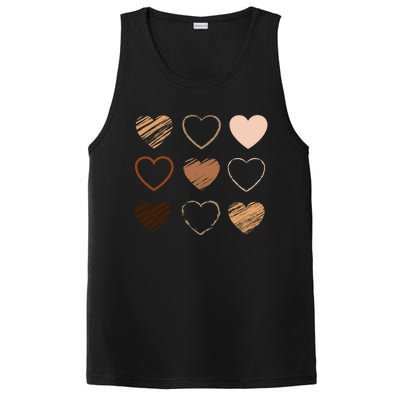 Black Pride Diversity Melanin Kindness Heart Skin Tone Gift PosiCharge Competitor Tank