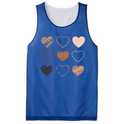 Black Pride Diversity Melanin Kindness Heart Skin Tone Gift Mesh Reversible Basketball Jersey Tank