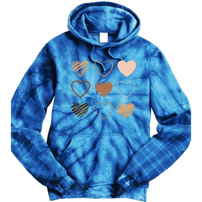 Black Pride Diversity Melanin Kindness Heart Skin Tone Gift Tie Dye Hoodie