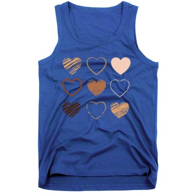 Black Pride Diversity Melanin Kindness Heart Skin Tone Gift Tank Top