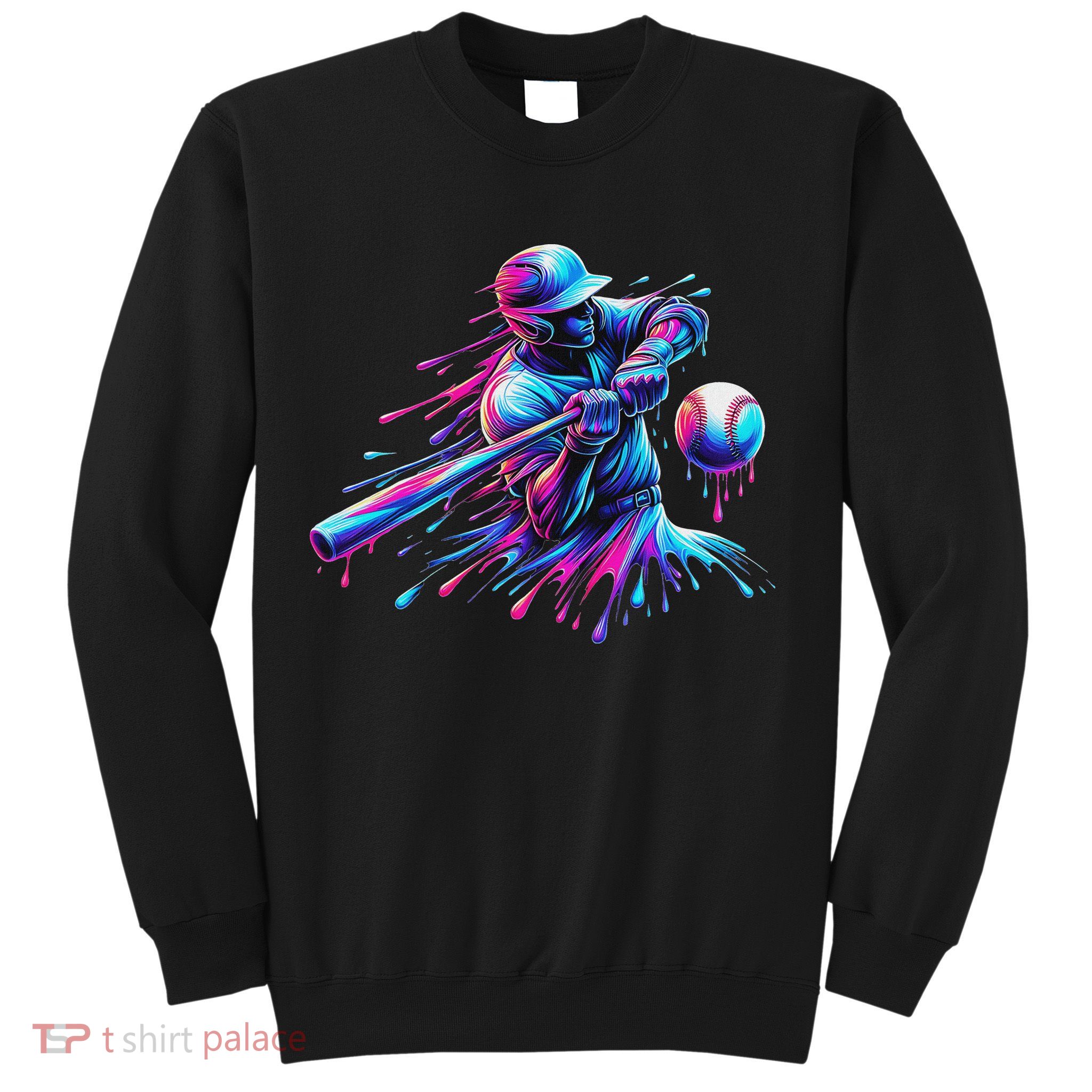 Baseball Player Drip Baseball Ice Cream Watercolor Sweatshirt