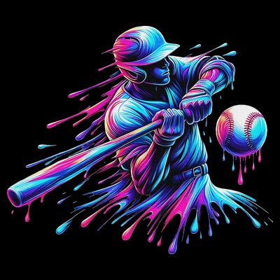 Baseball Player Drip Baseball Ice Cream Watercolor T-Shirt