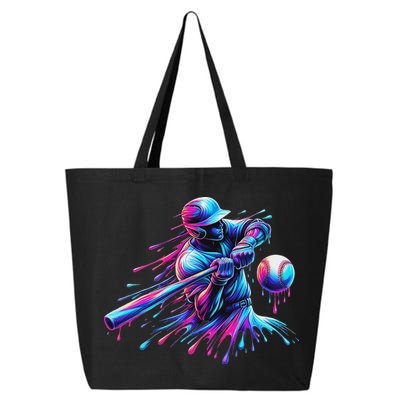 Baseball Player Drip Baseball Ice Cream Watercolor 25L Jumbo Tote