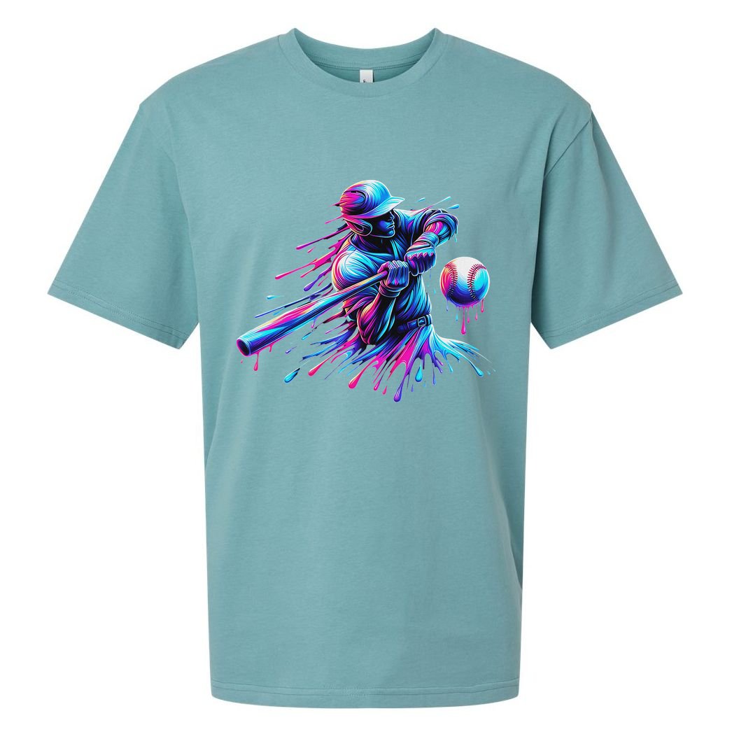 Baseball Player Drip Baseball Ice Cream Watercolor Sueded Cloud Jersey T-Shirt