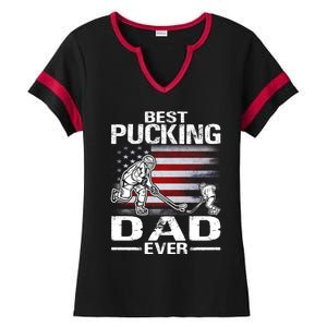 Best Pucking Dad Ever Hockey FatherS Day Gift Ladies Halftime Notch Neck Tee