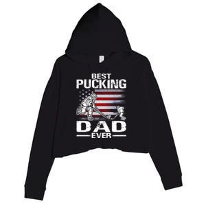 Best Pucking Dad Ever Hockey FatherS Day Gift Crop Fleece Hoodie