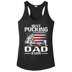 Best Pucking Dad Ever Hockey FatherS Day Gift Ladies PosiCharge Competitor Racerback Tank