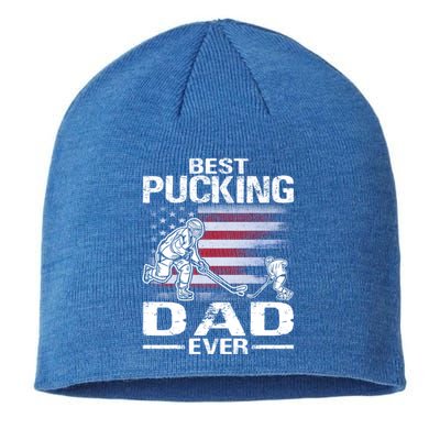 Best Pucking Dad Ever Hockey FatherS Day Gift Sustainable Beanie