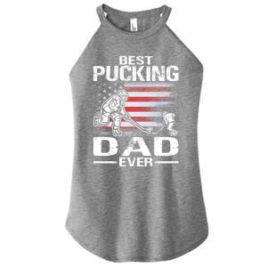 Best Pucking Dad Ever Hockey FatherS Day Gift Women's Perfect Tri Rocker Tank