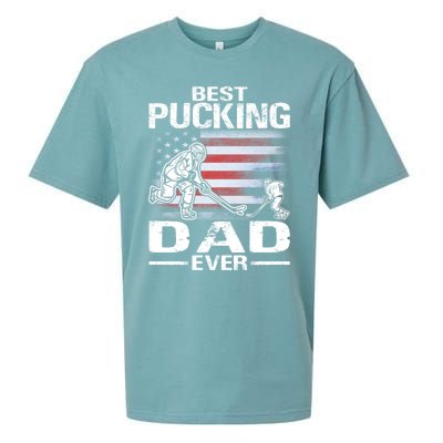 Best Pucking Dad Ever Hockey FatherS Day Gift Sueded Cloud Jersey T-Shirt