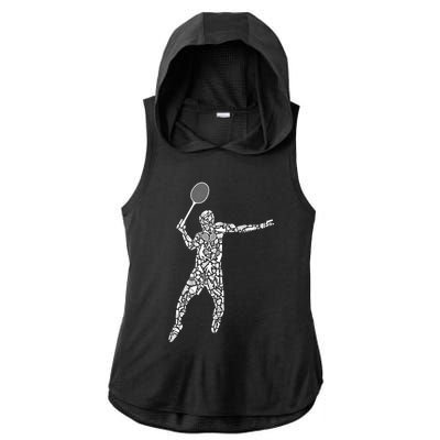 Badminton Player Dad Badminton Meaningful Gift Ladies PosiCharge Tri-Blend Wicking Draft Hoodie Tank