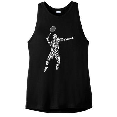 Badminton Player Dad Badminton Meaningful Gift Ladies PosiCharge Tri-Blend Wicking Tank