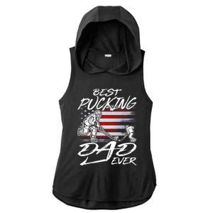 Best Pucking Dad Ever Hockey FatherS Day Gift Funny Gift Ladies PosiCharge Tri-Blend Wicking Draft Hoodie Tank