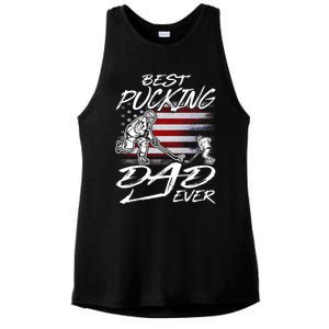 Best Pucking Dad Ever Hockey FatherS Day Gift Funny Gift Ladies PosiCharge Tri-Blend Wicking Tank