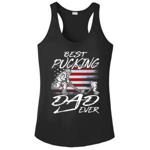 Best Pucking Dad Ever Hockey FatherS Day Gift Funny Gift Ladies PosiCharge Competitor Racerback Tank