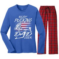 Best Pucking Dad Ever Hockey FatherS Day Gift Funny Gift Women's Long Sleeve Flannel Pajama Set 