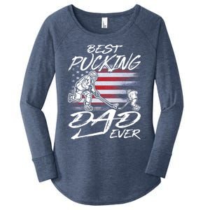 Best Pucking Dad Ever Hockey FatherS Day Gift Funny Gift Women's Perfect Tri Tunic Long Sleeve Shirt