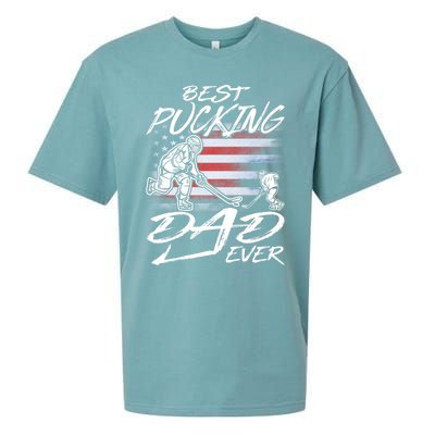 Best Pucking Dad Ever Hockey FatherS Day Gift Funny Gift Sueded Cloud Jersey T-Shirt