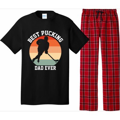 Best Pucking Dad Ever Hockey Retro Hockey Player S Gift Pajama Set