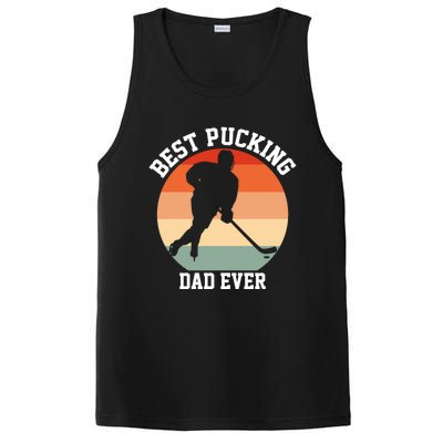 Best Pucking Dad Ever Hockey Retro Hockey Player S Gift PosiCharge Competitor Tank