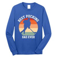 Best Pucking Dad Ever Hockey Retro Hockey Player S Gift Long Sleeve Shirt