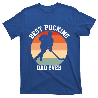 Best Pucking Dad Ever Hockey Retro Hockey Player S Gift T-Shirt