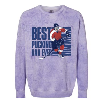 Best Pucking Dad Ever Cute Gift Colorblast Crewneck Sweatshirt