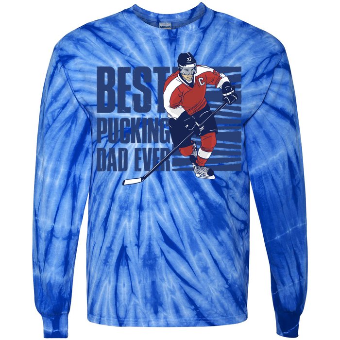 Best Pucking Dad Ever Cute Gift Tie-Dye Long Sleeve Shirt