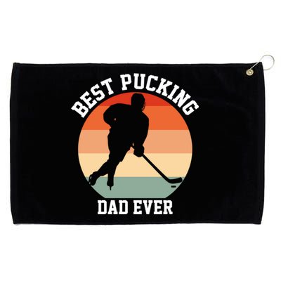 Best Pucking Dad Ever Hockey Retro Hockey Player S Meaningful Gift Grommeted Golf Towel