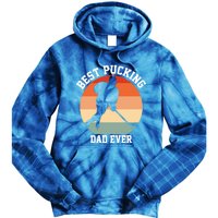 Best Pucking Dad Ever Hockey Retro Hockey Player S Meaningful Gift Tie Dye Hoodie