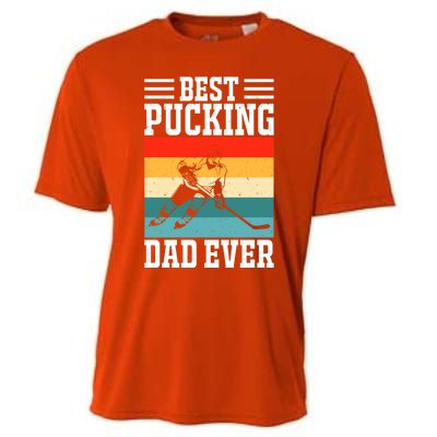 Best Pucking Dad Ever Ice Hockey Father Hockey Player Gift Cooling Performance Crew T-Shirt