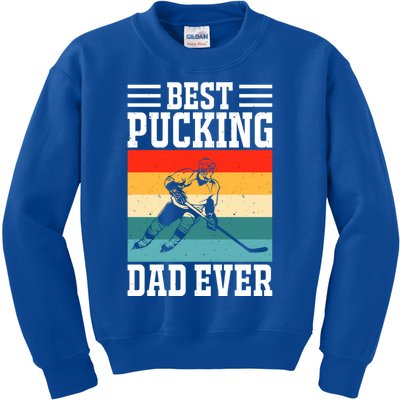 Best Pucking Dad Ever Ice Hockey Father Hockey Player Gift Kids Sweatshirt