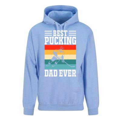 Best Pucking Dad Ever Ice Hockey Father Hockey Player Gift Unisex Surf Hoodie