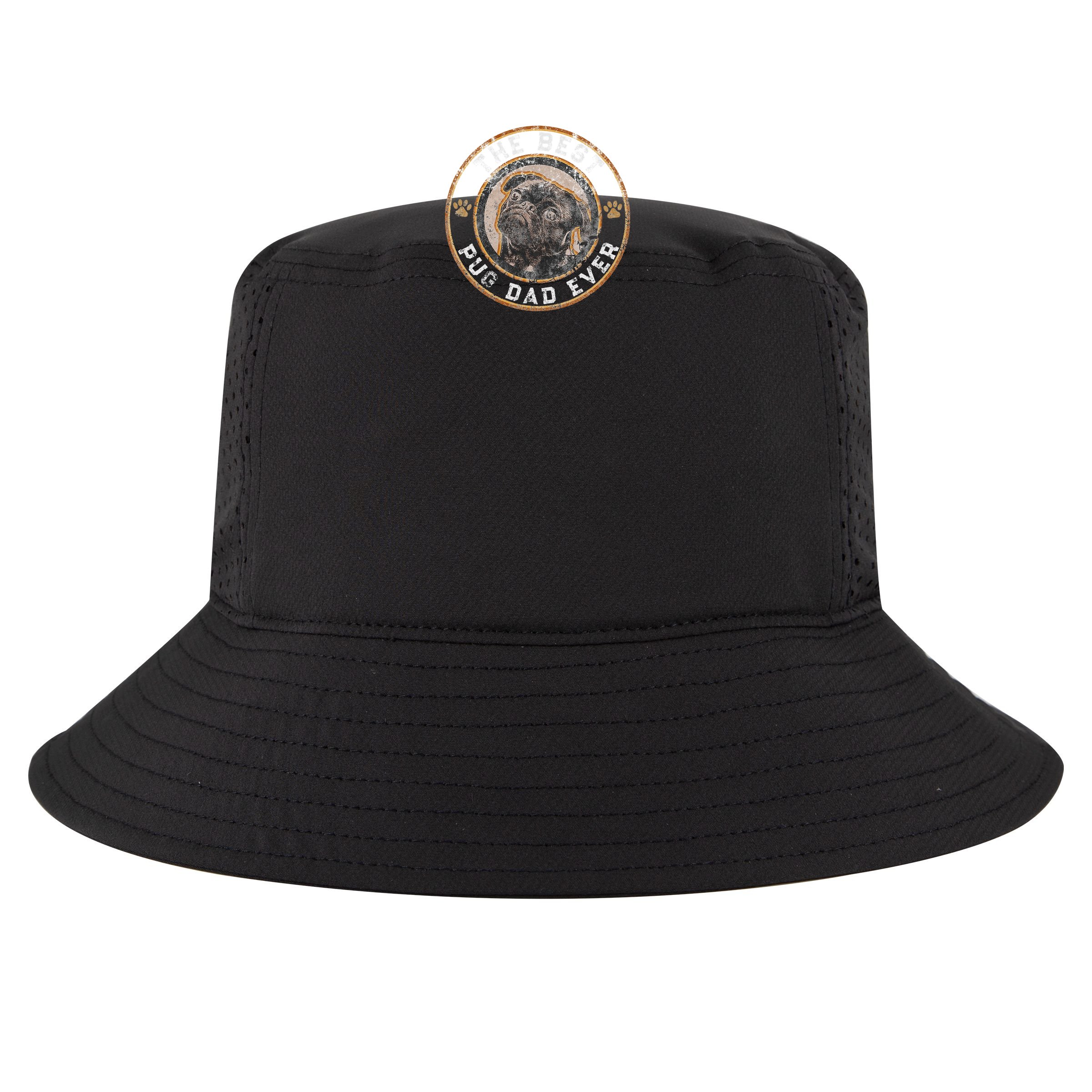 Best Pug Dad Ever Black Pugs Owner Vintage Dog Lover Bucket Hat