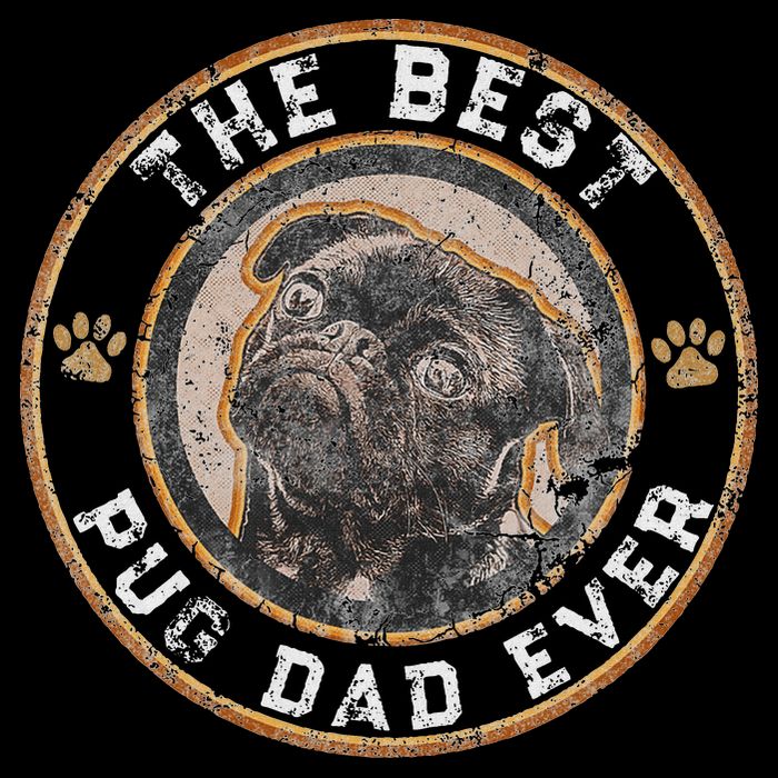 Best Pug Dad Ever Black Pugs Owner Vintage Dog Lover Bucket Hat