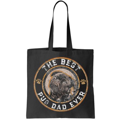 Best Pug Dad Ever Black Pugs Owner Vintage Dog Lover Bag