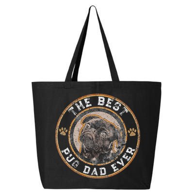 Best Pug Dad Ever Black Pugs Owner Vintage Dog Lover 25L Jumbo Tote