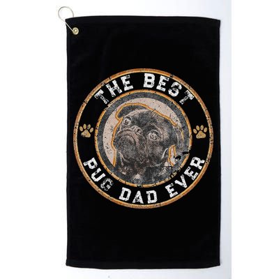 Best Pug Dad Ever Black Pugs Owner Vintage Dog Lover Golf Towel