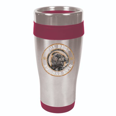 Best Pug Dad Ever Black Pugs Owner Vintage Dog Lover 16oz Travel Tumbler