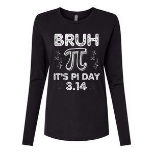 Bruh Pi Day 3.14 Pi Symbol Funny Pi Day Teachers Math Lovers Womens Cotton Relaxed Long Sleeve T-Shirt