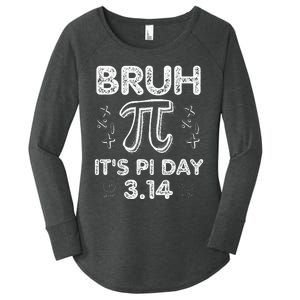 Bruh Pi Day 3.14 Pi Symbol Funny Pi Day Teachers Math Lovers Women's Perfect Tri Tunic Long Sleeve Shirt