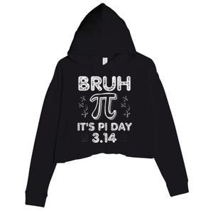 Bruh Pi Day 3.14 Pi Symbol Funny Pi Day Teachers Math Lovers Crop Fleece Hoodie